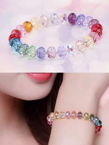 300PCS 8mm Faceted Glass Rondelle Beads, Mixed Colors For DIY Jewelry Making, Bracelets & Necklaces, With Storage Box - 8mm - View 5