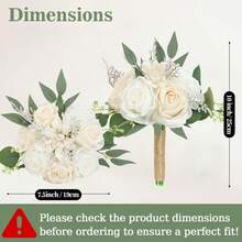 Ivory White Artificial Flowers Bouquet For Bridesmaids Wedding Small Floral Centerpieces For Marriage Proposal Party Anniversary Dining Table Decor - Multicolor - View 6