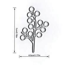 1pc New Christmas Berry Branch And Pine Needle Pattern Metal Cutting Die, Suitable For Scrapbooking, Card Making, Template Design And Photo Album Decoration - Christmas - View 10