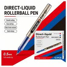 3 Colors Liquid Ink Neutral Pens, Quick Dry 0.5mm, Large Capacity, Student Writing And Exam Needle Tip Gel Pens - A - View 9