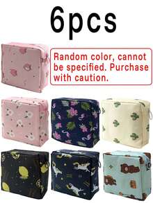 6/1pc Portable Sanitary Pad Storage Bag, Zipper Sanitary Pad Organizer Bag, Practical Multi-Function Travel Storage Bag, Menstrual Pad Pouch, Portable Menstrual Pad Storage Bag - Multicolor - View 18