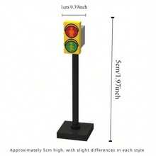1pc MARUMINE Mini Traffic Sign & Traffic Light Model Set, Road Signal Building Block Accessories, Street Scene Diorama Parts, Pretend Play Educational Toy, Desktop Scene Decor & Gift - Multicolor - View 10
