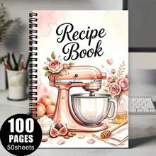 1pc Spiral Notebook Recipe Book, Heirloom Recipes Blank Recipe Notebook, Recipe & Cooking Idea Journal To Record Ingredients, Cooking Directions & Notes, Vintage Floral Gift For Women, Chefs & Home Cooks - One Book (50 Pages, 100 Pages) - View 10