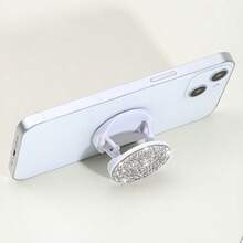 1pc Rhinestone Phone Pull-Out Foldable Stand, Slouchy Phone Back Sticker Holder, Ideal Holiday Gift - Multicolor - View 6