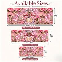 1pc Pink Glitter Makeup Rose Perfume Desk Mat, Multi-Purpose Makeup Nail Art Table Pad, Large Non Slip Desktop Protector S/M/L/XL - View 5