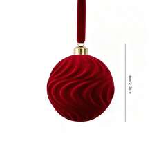 Luxury Flocked Christmas Ornament Set With Exquisite Bow Hanging Decor, Hollow And Pleated Carved Designs, High-Quality Texture, Suitable For Christmas Tree, Wreath, Table And Staircase Decoration, Create A Cozy And Elegant Holiday Atmosphere, 2 Color Options - one-size - View 9