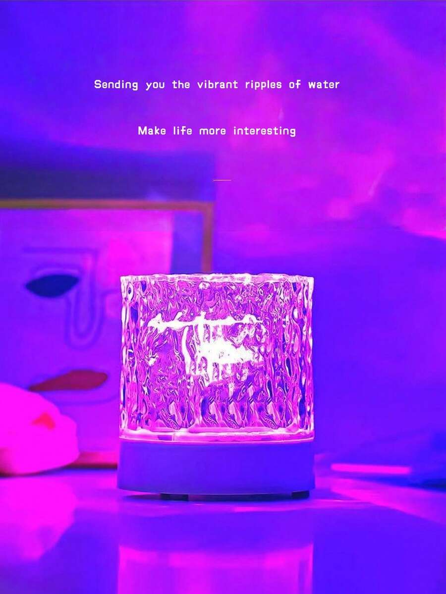 1 Buah Lampu Proyeksi Dinamis Desktop Komputer Gaming Kamar Tidur, Ornamen Kreatif Dekorasi Ruangan, Lampu Suasana Riak Air, Bertenaga USB dengan Kontrol Jarak Jauh, Lampu Malam Romantis Premium Portabel, Lampu Multi-Warna yang Dapat Diubah - MultiWarna - View 1