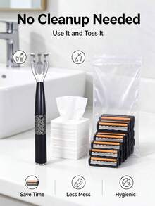 37Pcs,Men's Shaving Razor,Manual Shaver For Face,Hair Removal,Men Grooming Supplies,Replacement Razor Blades,Facial Razor - A - View 2