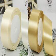 Size: 2.5cm/0.98in Width, 25 Yards/Roll Rich Gold Polyester Ribbon Satin Ribbon, Perfect For Making Bows And Decorating Festivals Such As Christmas And Weddings, Cake Ribbon,Christmas Valentine Day - Gold - View 9