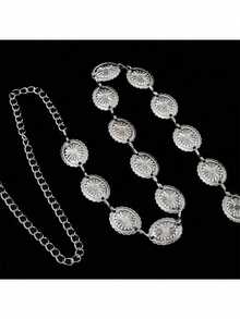 1pc High Quality Round Metal Waist Belt, Suitable For Women In Summer - Multicolor 1 - View 9