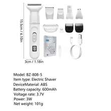 5-In-1 Electric Hair Clipper Multi-Function Women's Shaver, Suitable For Body/Face/Nose/Eyebrow/Leg/Underarm, USB Rechargeable, 600mAh Battery - White - View 9