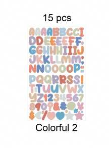 15 Sheets Colorful Alphabet & Number Stickers, Self-Adhesive Bubble Letter & Symbol Stickers For DIY Scrapbooking, Journaling, Cards, Gifts & Everyday Decor - one-size - View 11