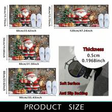 1件廚房地墊，柔軟仿羊絨材質地板墊，聖誕主題卡通聖誕老人與馴鹿設計，防滑廚房地墊，浴室門墊，臥室門墊，玄關門墊，柔軟吸水門墊，適用多種場景防滑地板墊，房間裝飾，節日禮物 - 彩色 - 查看 8