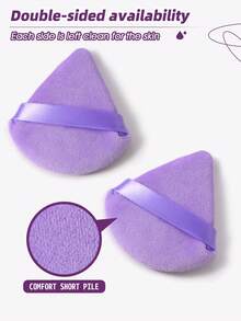 20 Pcs Purple Makeup Sponge Kit, 5 Large, 5 Small Beauty Sponges, 5 Triangular Puffs And 5 Finger Puffs. Different Shapes Fit Face, Corners And Detail Areas. Soft Elastic Material Is Gentle On Skin, Great For Daily Foundation And Concealer. - Multicolor - View 4