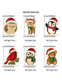 5 Sets 6 PCS Christmas Pins Xmas Accessories - A - View 10