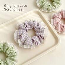 Women's White Large Scrunchie Hair Tie, Princess Hair Accessory For Bun And Ponytail, Back Of Head Hair Band - Multicolor - View 4