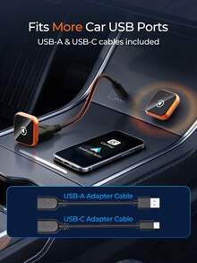 REMAX 2-In-1 Wireless CarPlay & Android Auto Adapter, Converts Wired CarPlay/Android Auto To Wireless, Plug And Play, Auto Reconnect, Fast And Stable Connection, USB-A With USB-C Adapter, Car Accessories, Car Essentials, Car Supplies - KY-4247 - View 9