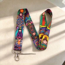 Mixed Style Cartoon Print Lanyard, Polyester Neck Lanyard, Phone Lanyard ID Card Holder Strap For School Work Office, Lovely Gift - Multicolor - View 6