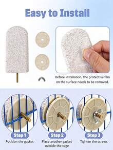 Natural Parrot Beak & Claw Grinding Perch, Multi-Function Bird Cage Toy, Suitable For Lovebirds, Small Sun Conures, Conures, Peach-Faced Lovebirds, Canaries And Other Small To Medium-Sized Birds - Multicolor - View 6