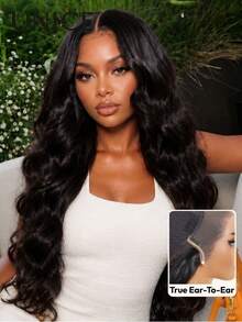 UNice 13x4 Lace Frontal Glueless Wig Lace Low-Maintenance Wig For Beginners Natural Black Body Wave Pre Everything Wig Drawstring Pre Plucked Pre Cut Bleached Knots Beginner Friendly Ready To Go Glueless Wig 150% Density - Natural Black - View 4