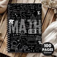 دفتر ملاحظات موضوعي 1 بموضوع الرياضيات العالية، دفتر ملاحظات حلزوني، دفتر ملاحظات جلد أسود برسومات صيغ رياضية، هدية للمعلم، دفتر تخطيط ملاحظات المكتب، هدية مثالية لعشاق الرياضيات - كتاب واحد (50 صفحة، 100 صفحة) - مشاهدة 8