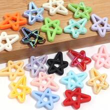 10pcs/Pack Acrylic Hollow Colorful Five-Pointed Star Beads, Multi-Color Cute Star Beads For DIY Earrings, Necklace, Phone Chain, Keychain Jewelry Making Accessories - Pentagram - View 7