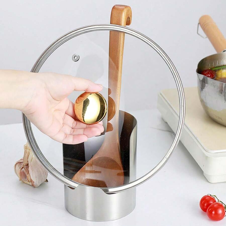 Kệ dụng cụ nhà bếp đa năng, giá để thìa và nắp nồi, phù hợp cho mặt bếp, kệ dụng cụ nấu ăn dày dặn, kệ lưu trữ mặt bếp gia đình nhỏ gọn - Nhiều màu - Xem 1