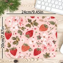1pc Pink Strawberry Floral Desk Mat, Multi-Purpose Makeup Nail Art Table Pad, Large Non Slip Desktop Protector S/M/L/XL - View 8