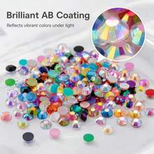 4MM5020PCS Jelly AB Colorful Circular Flat Bottom Resin Rhinestone Flat Bottom Crystal Diamond Nail Art Handmade DIY Fabric Decorative Diamond - 4mm-5020PCS - View 5
