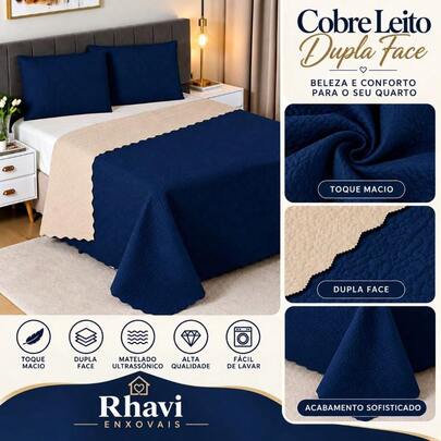 Cobre Leito Dupla Face 400 Fios Toque Macio Extremo Conforto
