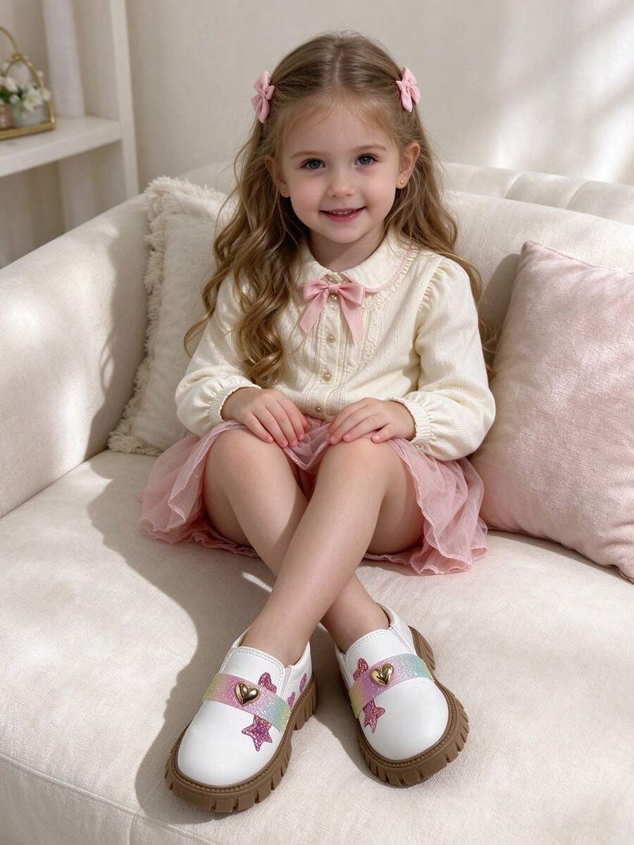 1 Pair Children's British Style Soft Sole Little Girl Princess Shoes ...