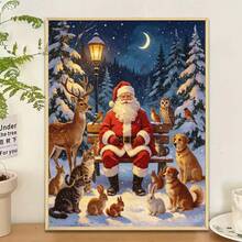 1PC DIY 5D Diamond Painting Kit Santa Claus Pattern - Round Full Drill Art Mosaic Craft, Home Wall Decor, Unframed - No Frame - View 3