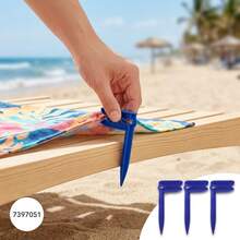 4-Piece Portable Beach Towel Clip, High-Strength Plastic Anti Slip Clip, Suitable For Outdoor Picnic Camping Mats - A - View 1