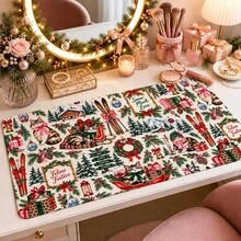 1pc Christmas Cute Cat Print Desk Mat, Multi-Purpose Makeup Nail Art Table Pad, Large Non Slip Desktop Protector S/M/L/XL - View 19