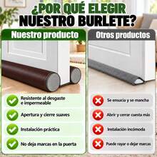 Burlete Para Parte Inferior De Puerta, Guardapolvo Cubre Puerta, Protector Y Guardapolvo Para Puerta, Diseño De Doble Borde, Para Aislar El Ruido Evita Insecto Polvo Y Impermeable Para Todo Tipo De Puertas Y Ventanas - Marrón - Ver 8
