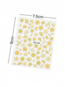 1pc Autumn New Floral Branch Face Sticker, Suitable For Creating Minimalist And Relaxed Autumn Makeup Look, Applicable For Concerts And Electronic Music Festivals, DIY Face Sticker Store Professional Self-Adhesive Supplies - Multicolor - View 2
