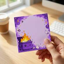 4pcs 200-Page Cute Trash Can Fire Sticky Notes, Fun Office Gift Memo Pads, Office Planner Notebook - one-size - View 6