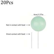10pcs/20pcs 2cm/2.5cm/3cm/4cm Light Green Pearl Ball Cake Decoration Inserts, Multi-Size DIY Cake Decor Balls For Wedding, Birthday, Anniversary Party Cake Decoration Supplies - Green - View 13