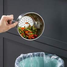 1pc Premium Stainless Steel Sink Strainer Basket - Heavy Duty Rust-Resistant Anti-Clogging Perforated Drain Basket, Fits Most Sinks - Easy Clean Kitchen Vegetable, Fruit And Food Debris Filter - Modern Kitchen Accessory, Metallic Gloss Finish, Rust-Proof Material - Thickened Stainless Steel [1 Pack] Hanging Drain Basket - View 6