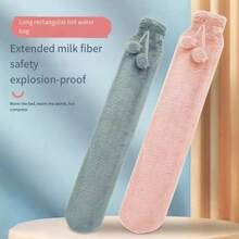 Creative PVC Long Hot Water Bottle Plush Extra Large Hand Warmer - A - View 1
