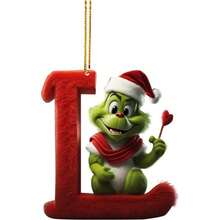 The Grinch 1pc Acrylic Letter Ornament, Christmas Decoration, Christmas Tree Hanging Decor, Holiday Hanging Ornament - Multicolor - View 24
