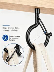 12 Heavy-Duty Adhesive Wall Hanging Hooks, Easy To Install, Multi-Purpose Plant Hanger With Storage Space, Suitable For Kitchen, Bathroom, Bedroom, Outdoor Decoration, Wind Chimes, House Decoration And Accessories,Christmas/Halloween/Room Decor - Black - View 3