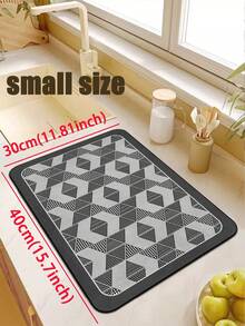 SANJIANGDI 1pc Black & White Inlaid Pattern Kitchen Mat, 3.5mm Soft Rubber Material, Absorbent & Easy To Clean, Suitable For Hallway, Bathroom, Living Room, Outdoor Door Mat And Toilet, All-Year Use, Suitable For Various Holidays - Multicolor - View 17