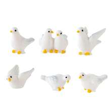 6pcs Creative Cute White Dove Car Desktop Ornament DIY Car Interior Office Desk Computer Screen Landscape Decoration Accessories Holiday Atmosphere Decor - Little White Dove - View 7