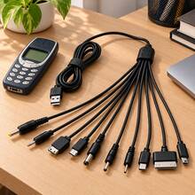 10-In-1 Universal Multi-Function USB Charging Cable, Multi-Plug Connector Adapter With Type C, Micro USB, Mini USB And DC Interfaces (5.5/4.0/3.5/2.5/2.0), Suitable For Phones, Small Household Electronic Products (Only For 5V Voltage Devices, Not Compatible With 9V/12V Devices) - Multicolor - View 1