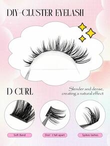 Asiteo 120片 D捲度 DIY 簇裝假睫毛 8-16mm 尖端感 個別纖細款 動漫風 Cosplay 娃娃簇裝睫毛接片 - D - 查看 2