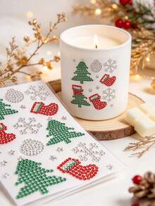 1pc Christmas Theme Rhinestone Decor Sticker Set With Tweezers, 3D Acrylic Hollow Self-Adhesive Rhinestone Stickers, Santa Claus, Christmas Tree, Snowflake, Gift Sock, Snowman, Christmas Hat, Candy Cane And More Christmas Patterns, Suitable For Phone, Water Cup, Camera, Earphone, Greeting Card, Gift Packaging, Photo Frame, Photo Album, Notebook, Aromatherapy Cup And More - one-size - View 5