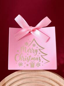 30pcs Christmas Gift Box Set, Gold Foil Merry Christmas Christmas Tree Pattern, Green Paper Gift Boxes With Satin Ribbon, Elegant Holiday Party Candy Packaging, Christmas Snacks, Cookies, Small Gifts Packaging, Christmas Eve Party Decoration Gift Box - View 9