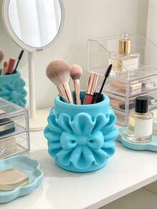 Tempat Kuas Makeup Bentuk Pita Cetak 3D, Desain Renda Berkerut, Tersedia Berbagai Warna, Ruang Penyimpanan Luas, Dapat Menampung Lipstik dan Kuas Makeup, Menciptakan Meja Rias yang Manis dan Elegan - MultiWarna - View 6