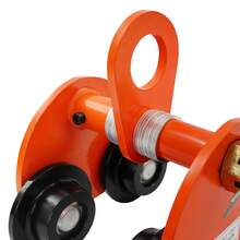 2Ton Manual Hoist Beam Trolley, Iron Spray Molding Hand-Pushed Trolley With Smooth Rolling Wheels For Warehouse Factory Lifting - Orange-2T - View 9